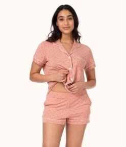 The All-Day Lounge Short: Pepper Dot/Shell Pink