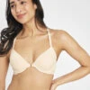 The Front Close T-Shirt Bra: Toasted Almond -Livery Store 1 on model front front close tshirt bra toasted almond