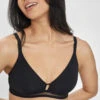 The Mesh Trim Bralette: Jet Black