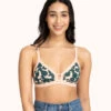 The Mesh Trim Bralette: Retro Blooms -Livery Store 1 on model front mesh trim bralette retro bloom