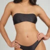 The Swim Ribbed Tie-Front Bandeau: Jet Black -Livery Store 1 on model front ribbed tie front bandeau jet black 4cc0dbc1 7b0a 4fe9 be43 7c922b5639e0