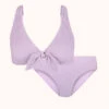 The Ruched Plunge Bralette & High Waist Swim Bundle: Lilac