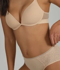 Livery Store -Livery Store 2 on model front1 lace high waist bikini toasted almond