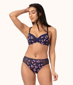 Livery Store -Livery Store 2 on model front1 mesh high waist bikini navy daisy