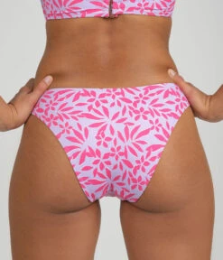 The Swim Cheeky Bottom: Retro Palm Print -Livery Store 3 on model back cheeky bottom retro balm
