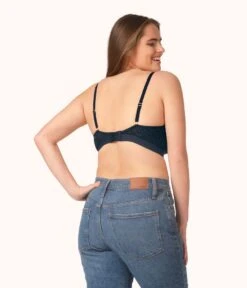 The Floral Lace Busty Bralette: Night Sky -Livery Store 3 on model back floral lace busty bralette night sky e8ba6329 03f1 4480 ab7e a2ee18db8a9b