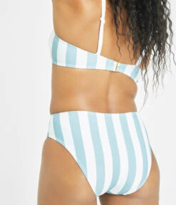 The Swim Plunge Bralette: Cabana Stripe -Livery Store 3 on model back swim plunge bralette cabana stripe