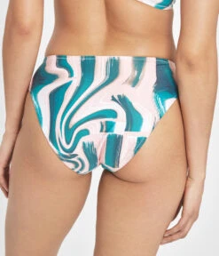 The Swim High Waist Bikini Bottom: Paint Brush 9 The Swim High Waist Bikini Bottom: Paint Brush -Livery Store 3 on model back1 swim high waist bikini bottom paint brush