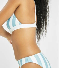 The Swim Bralette: Cabana Stripe -Livery Store 3 on model side swim bralette cabana stripe