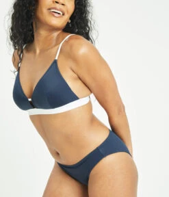 The Bralette & High Waist Swim Bundle: Navy -Livery Store 3 on model side swim bralette navy white 5d4d6557 ec30 48e6 ac7a 08eb56b9a9ef