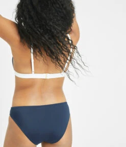 The Bralette & Bikini Swim Bundle: Navy -Livery Store 4 on model back swim bralette navy white