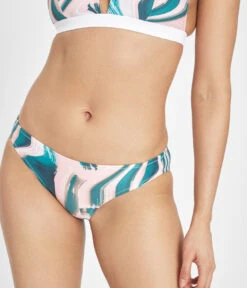 The Plunge Bralette & Bikini Swim Bundle: Paint Brush -Livery Store 4 on model front swim bikini bottom paint brush
