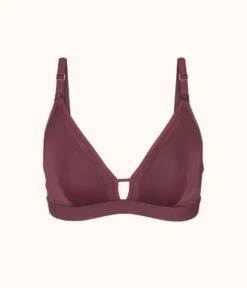 The Mesh Trim Nursing Bralette: Plum -Livery Store 4 product flat front mesh trim maternity bralette plum b04c6383 12ab 43f7 82c2 a5feecba3f9f