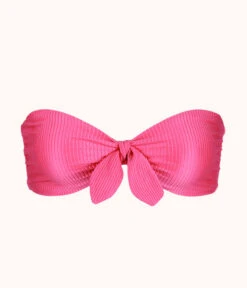 The Swim Ribbed Tie-Front Bandeau: Magenta -Livery Store 4 product flat front ribbed tie front bandeau magenta c4248c68 b027 45e6 af8c b07e9087d0d1