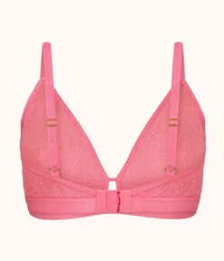 The Palm Lace Busty Bralette: Pink Hibiscus -Livery Store 5 product flat back palm lace busty bralette pink hibiscus