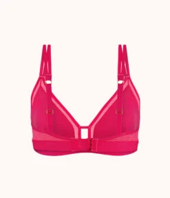 The Smooth Lace Bralette: Magenta -Livery Store 5 product flat back smooth lace bralette magenta
