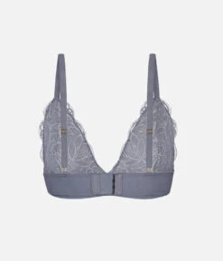 The Long-Lined Lace Bralette: Smoke -Livery Store 5 product flat front long lined lace bralette smoke