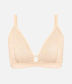 The Palm Lace Busty Bralette: Toasted Almond -Livery Store 5 product flat front palm lace busty bra toasted almond