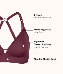 The Spacer Bra Trio: Toasted Almond/Jet Black/Plum -Livery Store 5 product flat front spacer bundle multi