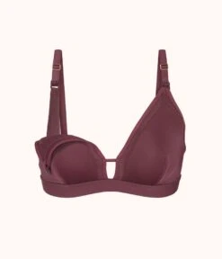 The Busty Nursing Bralette: Plum -Livery Store 5 product flat front1 busty maternity bralette plum 6538ff4d e197 4788 a12a 7a2007613574