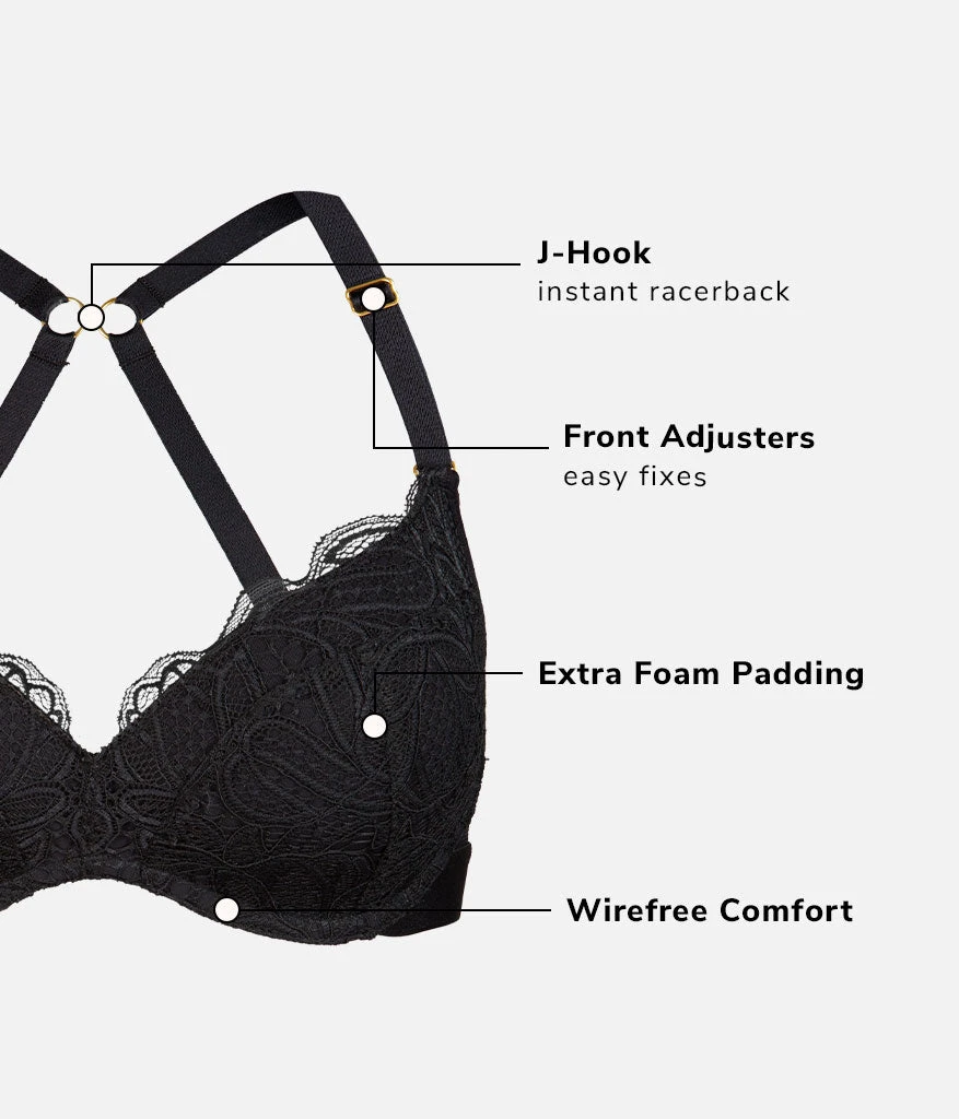 The Lace No-Wire Push-Up: Jet Black - Image 5