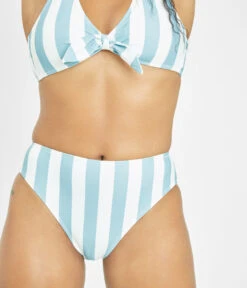 The Bandeau & High Waist Swim Bundle: Cabana Stripe -Livery Store 6 on model front swim high waist bikini bottom cabana stripe 2b979958 3056 4d11 a1c9 5f39a34f09e4