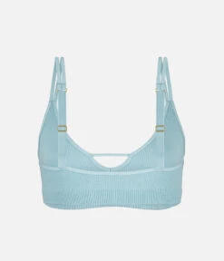 The Skinny-Strap Seamless Bralette: Sky Blue -Livery Store 6 product flat back skinny strap seamless bralette sky blue