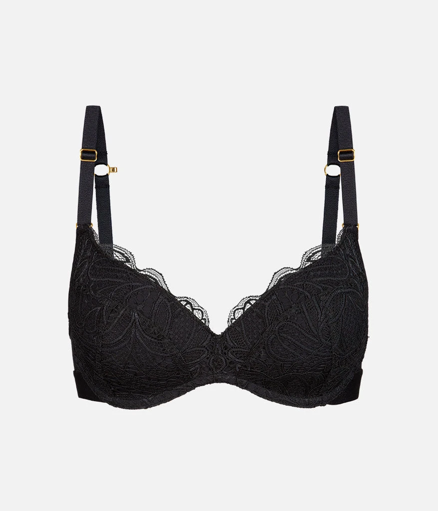 The Lace No-Wire Push-Up: Jet Black - Image 6