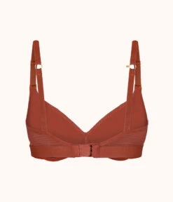 The Metallic Palm No-Wire Push-Up: Burnished Mahogany/Metallic Palm Print -Livery Store 7 product flat back metallic palm nwpu burnished mahogony foil