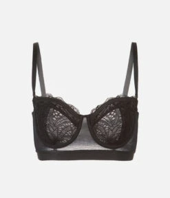 The Lace Strapless: Jet Black -Livery Store 8 product flat front1 lace strapless jet black