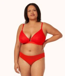 The Palm Lace Bikini: Tomato Red -Livery Store on model front palm lace bikini tomato 7a578d14 28a1 4c7d b52a eefd435f81eb