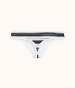 The Cotton Thong: Black/White Mini Stripe -Livery Store product flat back cotton thong stripe 737892e2 d12c 4c52 9aa0 cb7f4a7cad1f