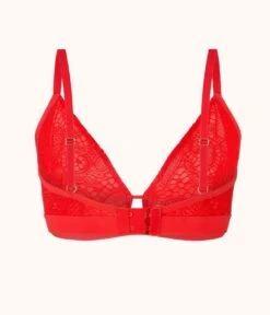 The Palm Lace Busty Bralette: Tomato Red -Livery Store product flat back palm lace busty bralette tomato red ae5d0d53 6a68 426b 9f29 9fd7d91de181