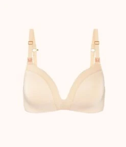 The No-Wire Nursing Bra: Toasted Almond 14 The No-Wire Nursing Bra: Toasted Almond -Livery Store product flat front no wire maternity toasted almond fdde6592 b4da 458d 822e 1ec1b9e00866