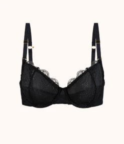 The Unlined Lace Bra: Jet Black -Livery Store product flat front palm lace unlined bra jet black 7a4c0fce ef95 4dc1 985d 0e6c78c65c76
