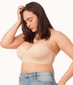 The No-Wire Strapless: Toasted Almond -Livery Store sizeswap 38D 1 side no wire strapless toasted almond